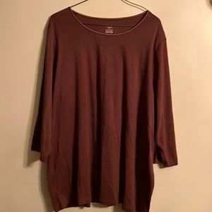 ✔️CJ Banks, Plus size 3X, Brown Knit Top, EUC